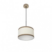 Distribuidor - Lâmpadas Diversas | Colgantes Clássicas | COLGANTE SOPRANO 1XE27 CUERO/BEIS REGX30X30 CM Ref: 177393015